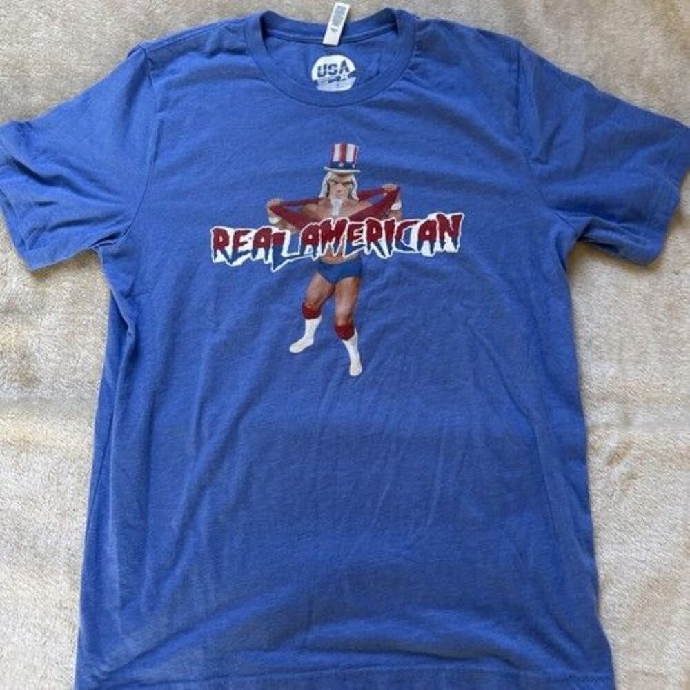 Funny Uncle Sam T shirt 4th of July Patriotic Real American Mens L Soft NWOT
